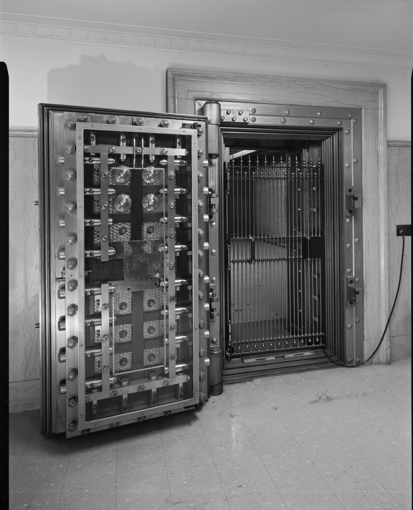 Vault door with exposed mechanism, Historic American Buildings Survey record