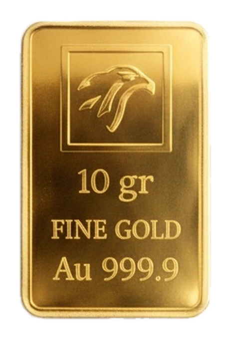 10 gram gold ingot Gold & Silver Company, fine gold Au 999.9, eagle&rsquo;s head hallmark