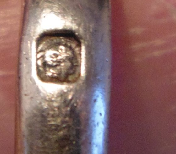 Photograph: Minerva head hallmark struck on a solid silver jewel